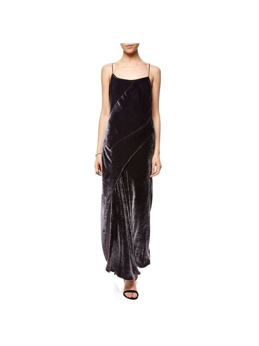 Rachel Comey | Charcoal Silk Velvet Slip Dress